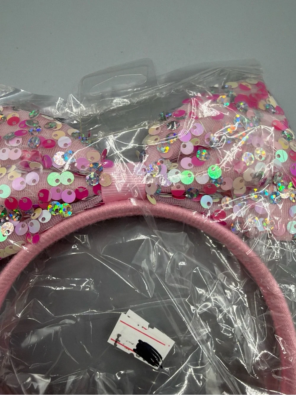 Pink Sequin Bow Headband